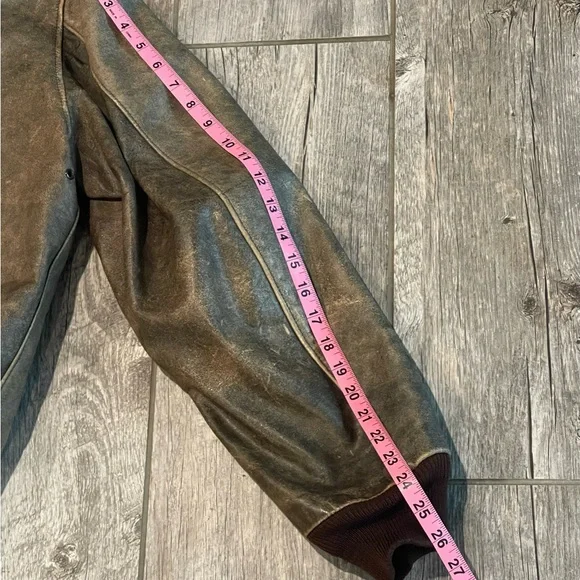 Banana Republic Distressed Leather Bomber Jacket - Picture 9 of 13